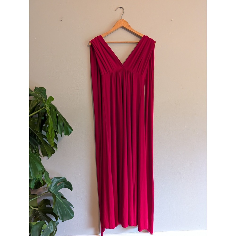 Vintage Red Infinity Dress Convertible Transformer Maxi Multi Way Bridesmaid - Picture 11 of 16